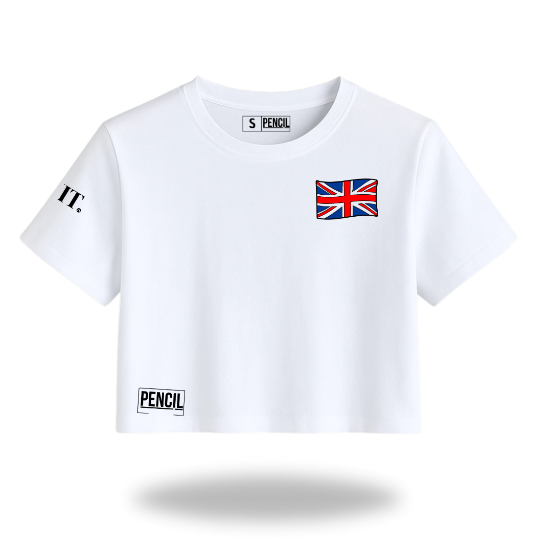 CAMISETA CROP TOP OVERSIZE - INGLÉS