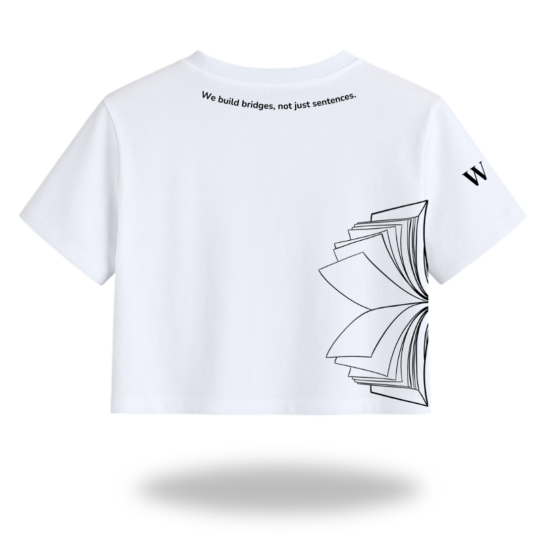 CAMISETA CROP TOP OVERSIZE - INGLÉS