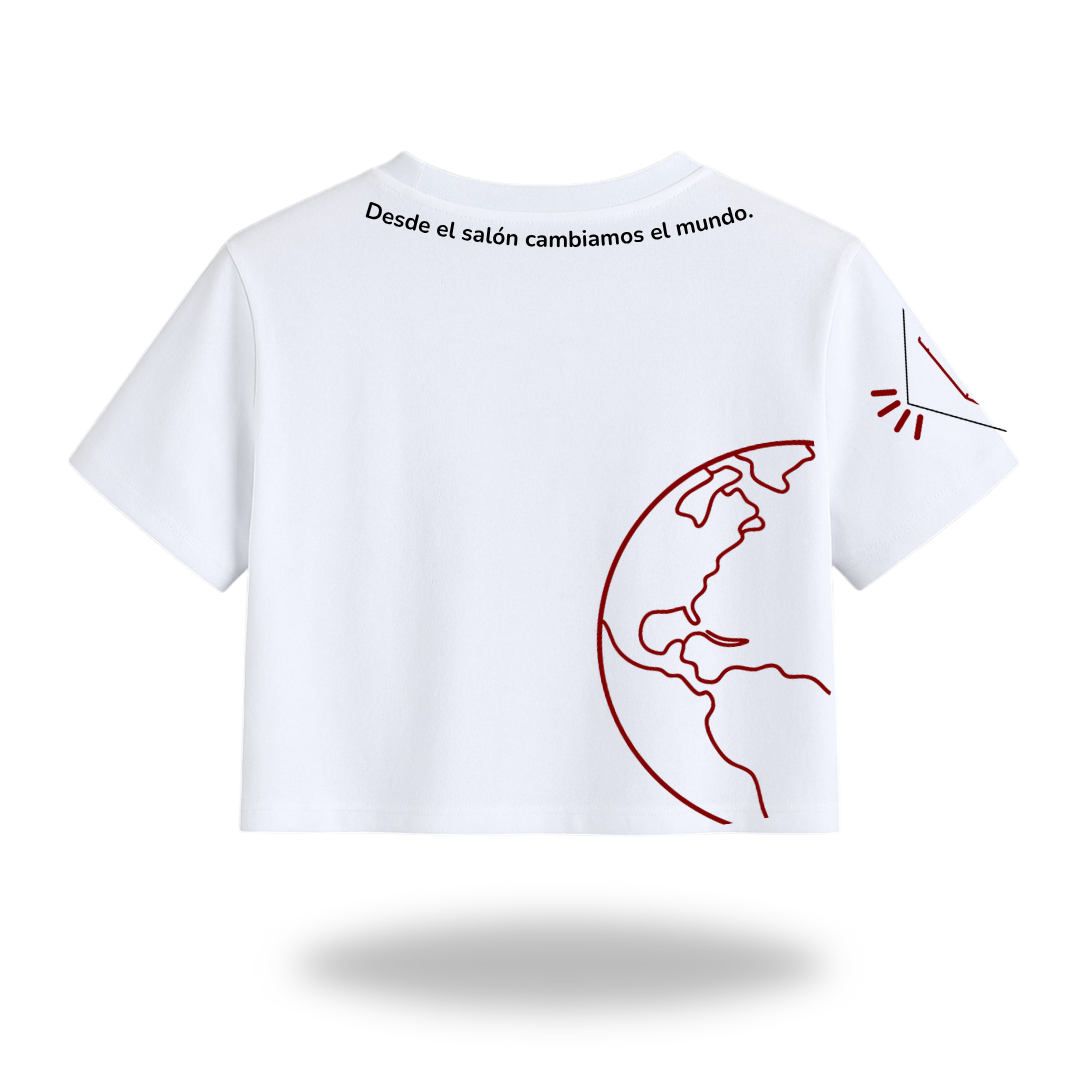 CAMISETA CROP TOP OVERSIZE - SOCIALES